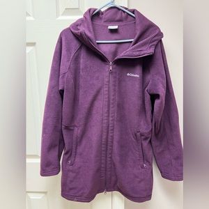 Plus size fleece Columbia jacket with hood